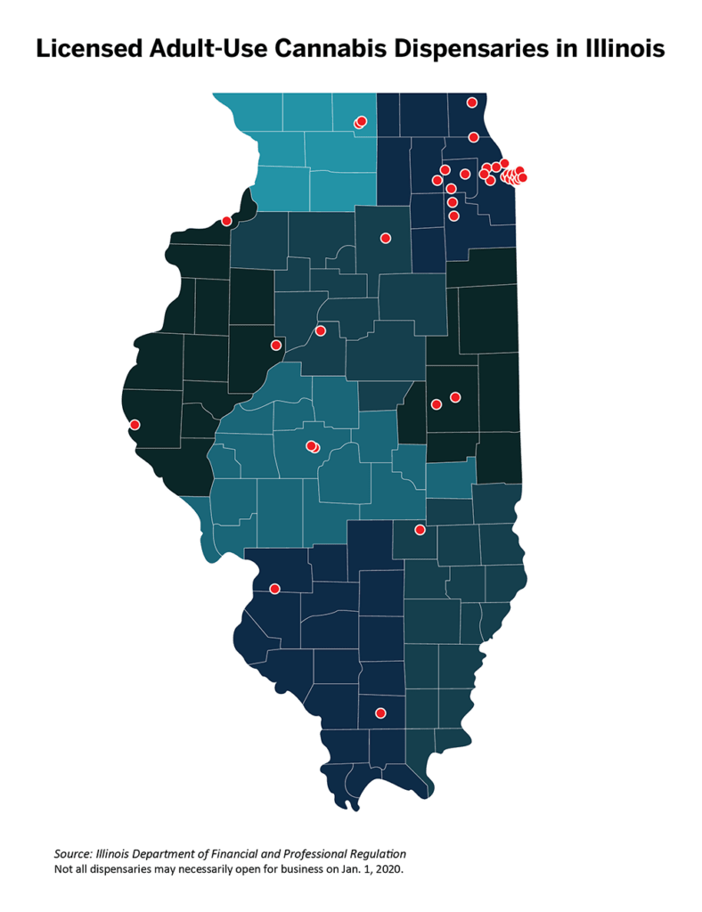 Illinois marijuana; Illinois cannabis, Illinois marijuana retailers in potential $2B market expect long lines, possible supply shortages as adult-use sales kick off Jan. 1