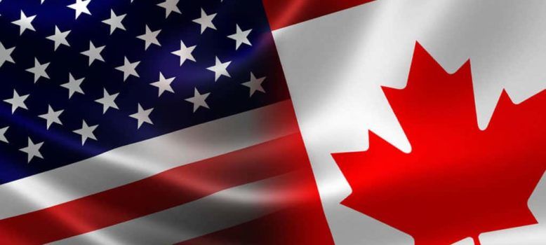 Image of a half-American, half-Canadian flag