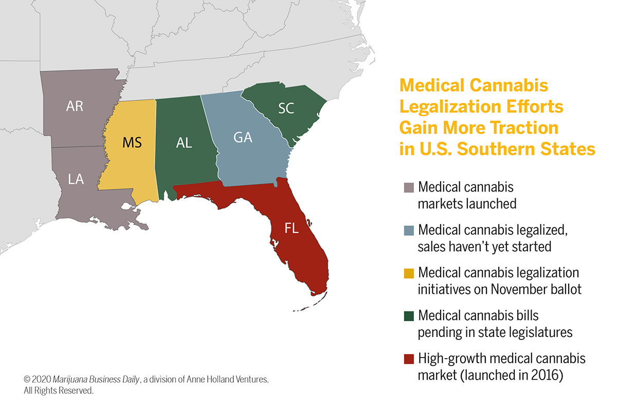 photo of Medical cannabis businesses eye potential new markets in southern US image