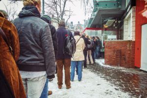 Customers lined up out the door