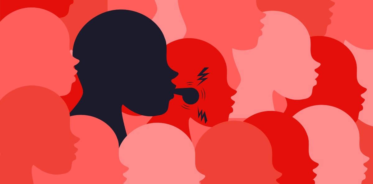 Whistleblower in a crowd 