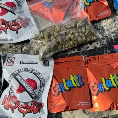 Image of illicit marijuana products for sale in lower Manhattan