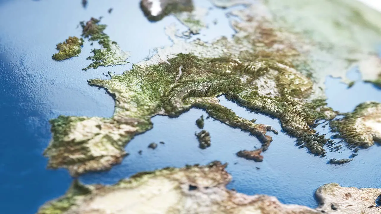 Map of Europe with a soft focus