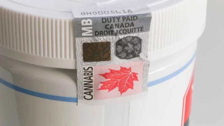 Image of a Canadian cannabis excise stamp