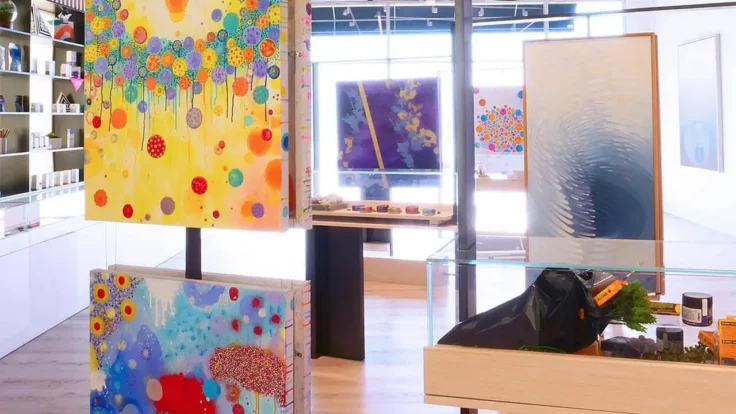 Image of an art exhibit at The Artist Tree
