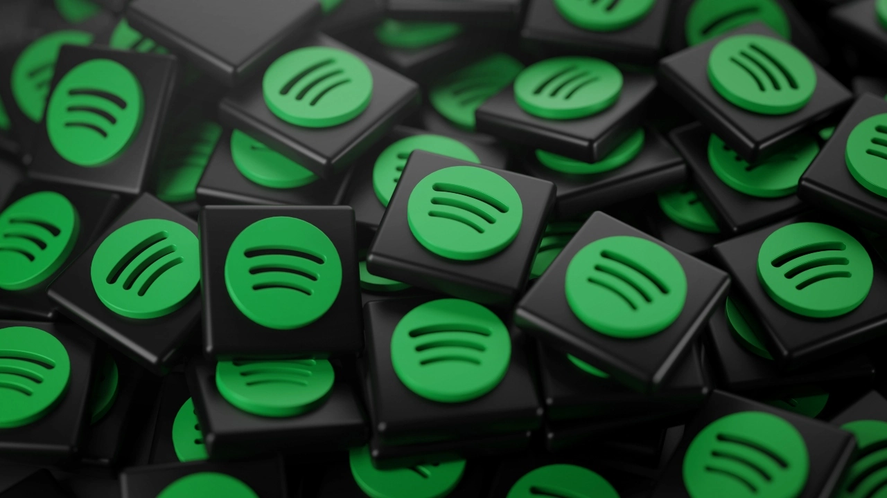 Image of a pile of Spotify logos