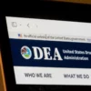 Image of the Drug Enforcement Administration website on a laptop