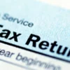 Close-up view of U.S. tax return