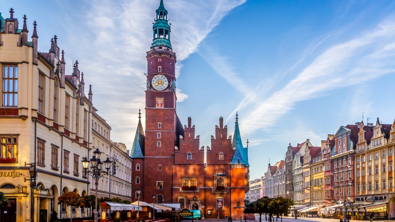 Image of Town Hall in Market Square in Wroclaw, Poland