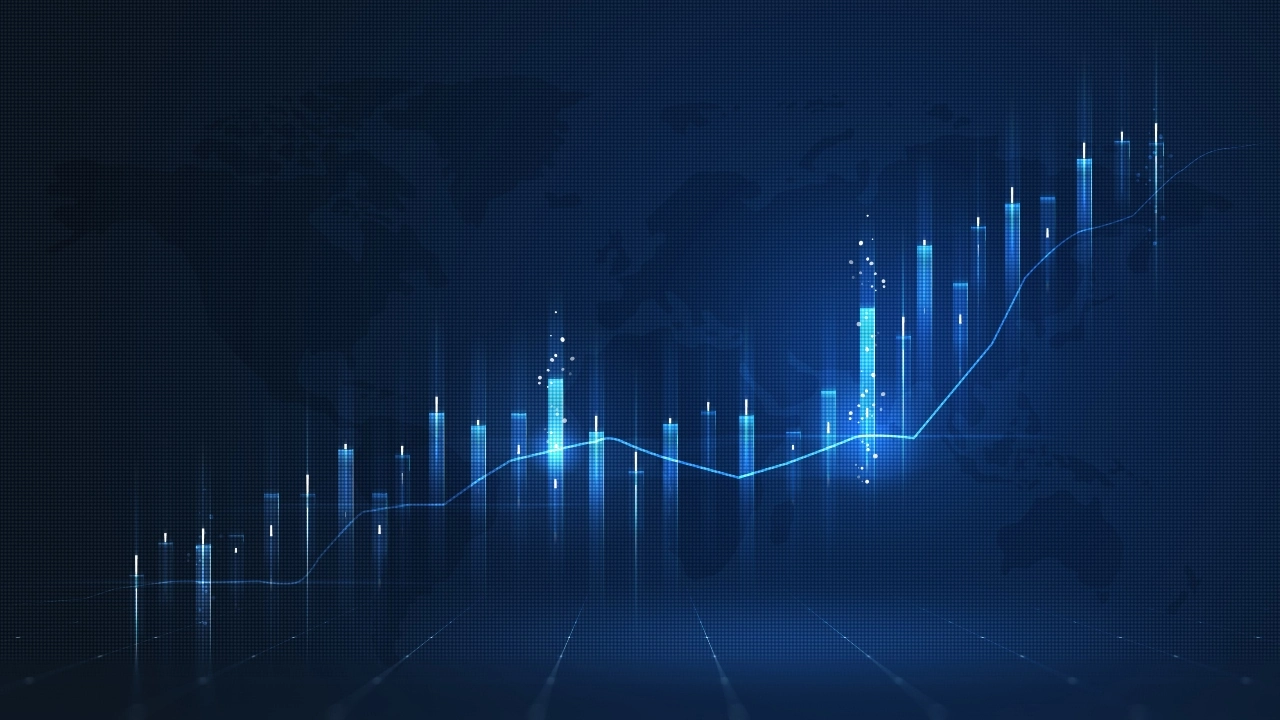 Graph depicting fluid financial data 