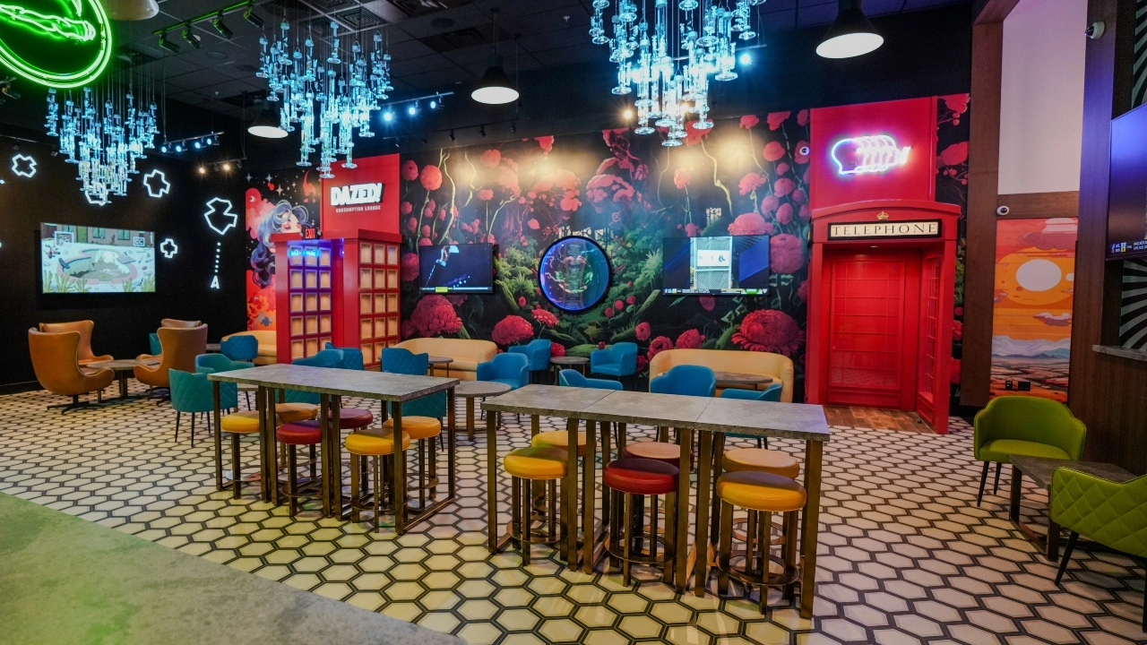 Interior image of Planet 13's Dazed! consumption lounge in Las Vegas