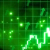 Illustration of a bullish stock market with green trading candles and up arrows and a vibrant glowing green background