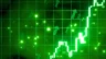 Illustration of a bullish stock market with green trading candles and up arrows and a vibrant glowing green background