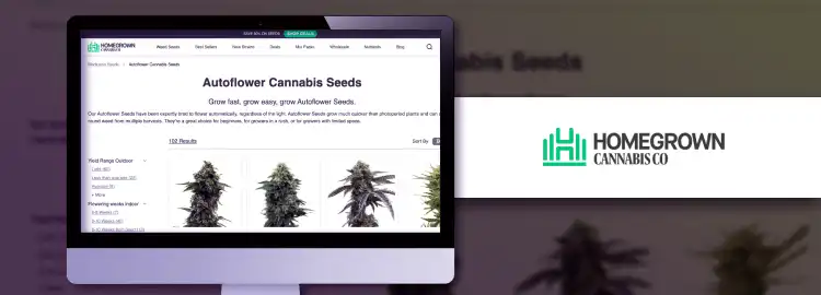 Image of Homegrown Cannabis Co. website