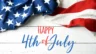 Image of an American flag above the words "Happy 4th of July"