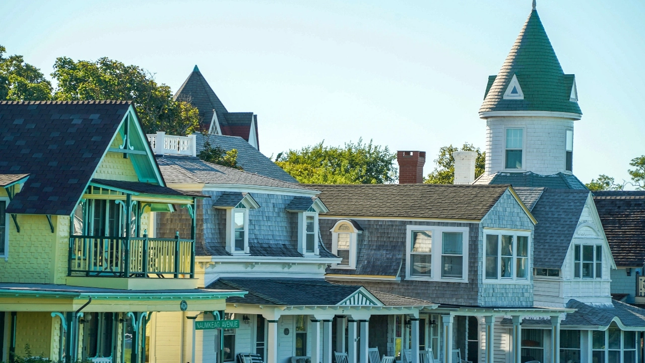 Image of colorful gingerbread houses on Martha's Vineyard