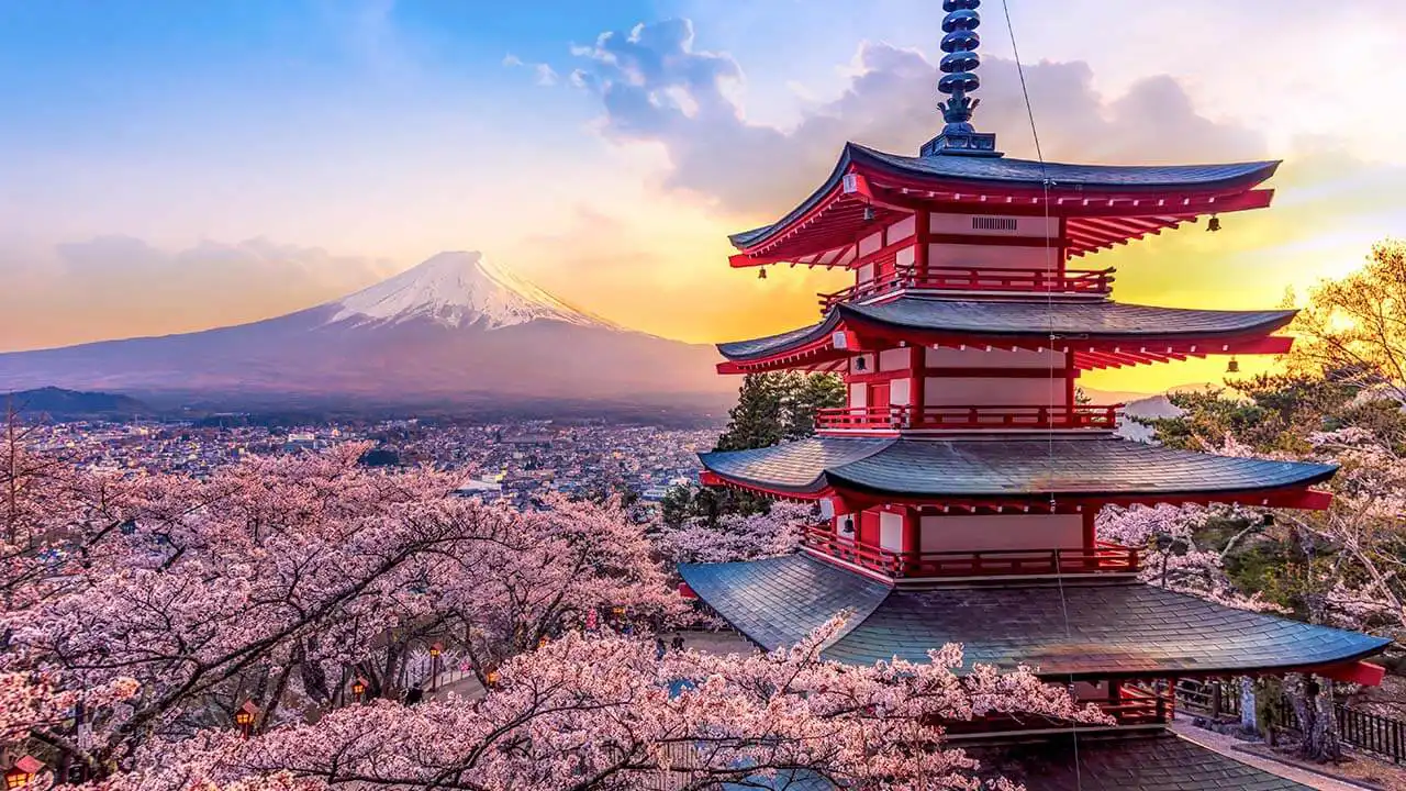 Image of Chureito pagoda in Japan