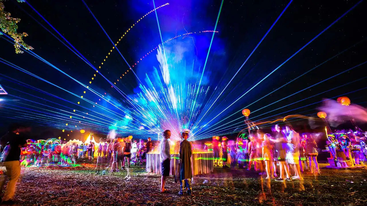 Image of music festival at night.