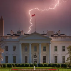 Image of lightning striking the White House